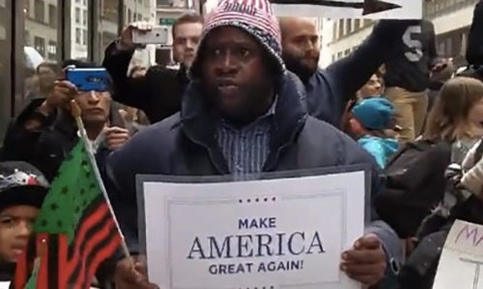 'Al Sharpton Don't Speak for All of Us' — Black Trump Supporter Crashes NYC #CrushTrump Protest