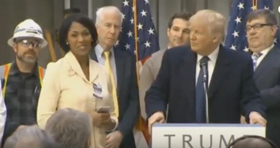 Trump Literally Puts Press Conference on Hold to Conduct a Job Interview When He Learns Military Vet Is Looking for Work