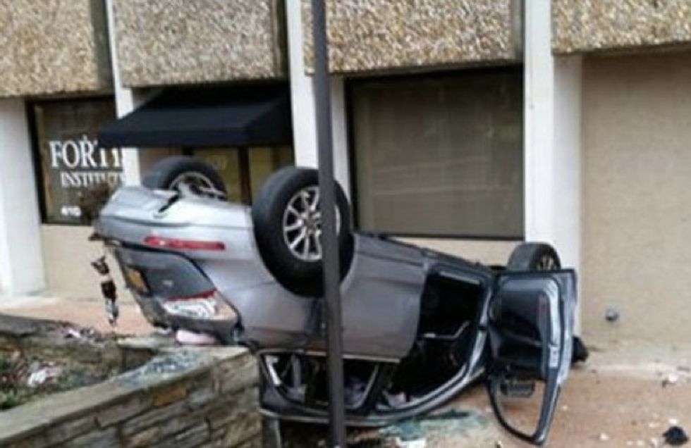 Scary Video: Car Plummets Four Stories, Lands Upside-Down on Sidewalk After Crashing Through Parking Garage Barrier
