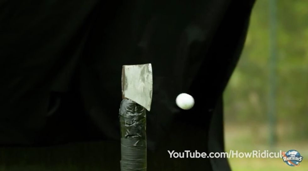 Watch in Slow Motion What Happens When a Golf Ball Is Driven at an Ax