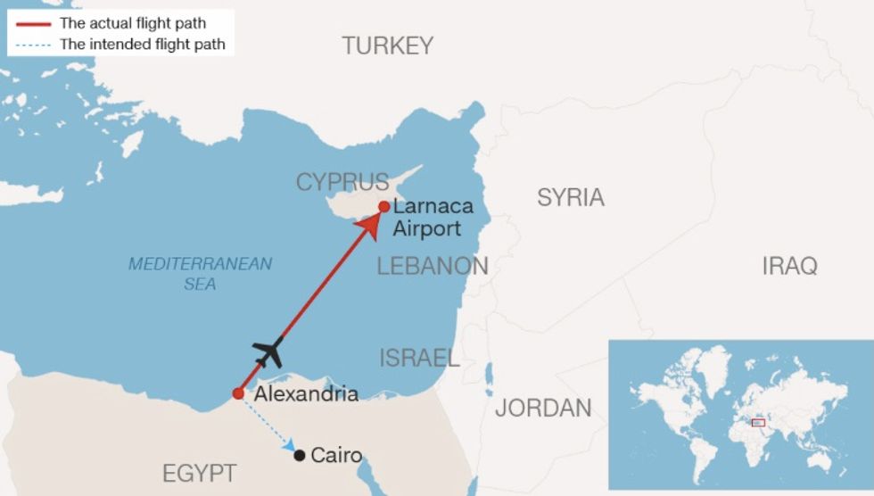 Take One Guess Which Middle Eastern Country CNN Left Off Its Map During Coverage of Hijacked Egyptian Plane
