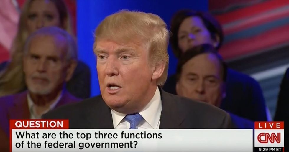 See How Trump Answers When Asked to Name the 'Top Three' Functions of the Federal Government