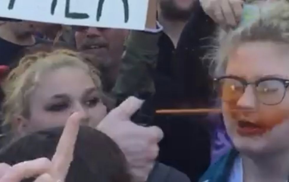 VIDEO: Teen Protester Claims She Was Groped at Trump Rally Before She Threw a Punch and Got a Face Full of Pepper Spray