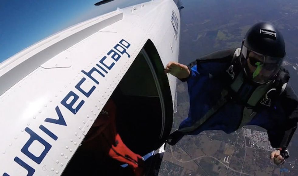 Wingsuited Skydiver's Mid-Air Collision Caught on Video 