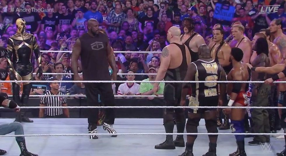 Shaquille O’Neal Makes Surprise Visit to WrestleMania — and Kills It