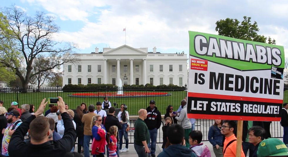 Activists Calling for Legalization of Marijuana March to the White House Carrying a 50-foot Joint — Seriously