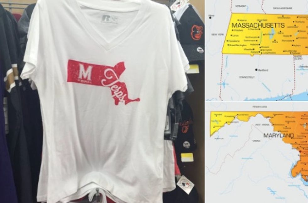 Twitter User Calls Out Wal-Mart for Selling 'Maryland’ Shirts Featuring Wrong State