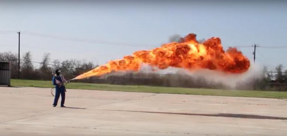 Extreme Slow Motion Video of 50-Foot Flamethrower Is Going Viral for Good Reason
