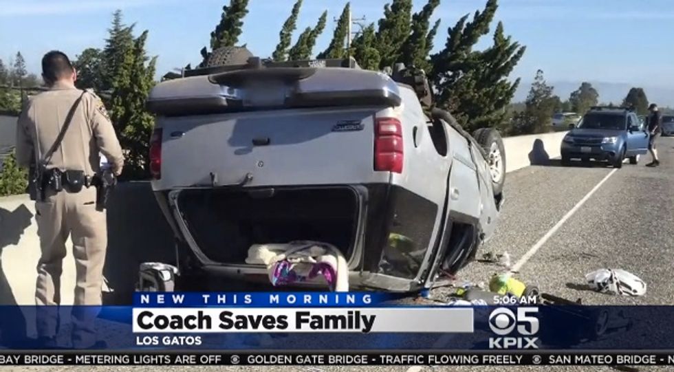 CrossFit Coach Scales 25-Foot Wall to Get on Freeway and Save Family’s Life After Car Crash