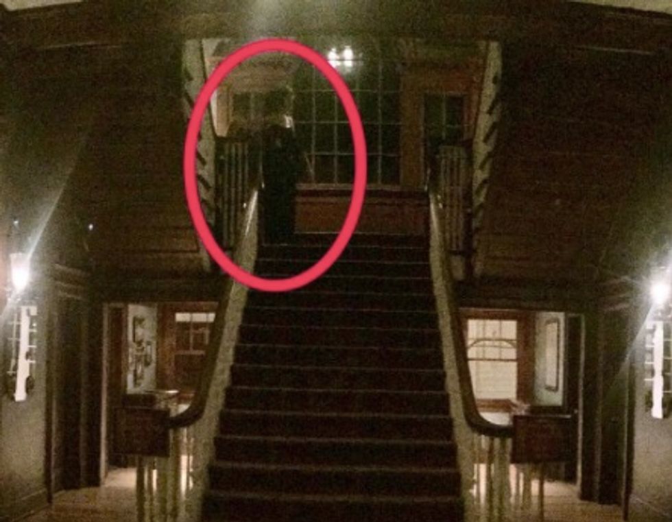 He Took a Photo of the Staircase Inside This 'Haunted' Hotel. Then, He Claims He Discovered Something Terrifying.