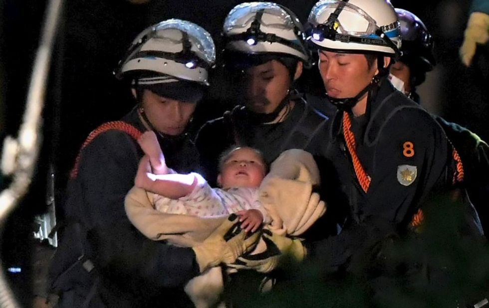 Baby Girl Rescued From the Rubble of Her Home After Earthquake in Japan 