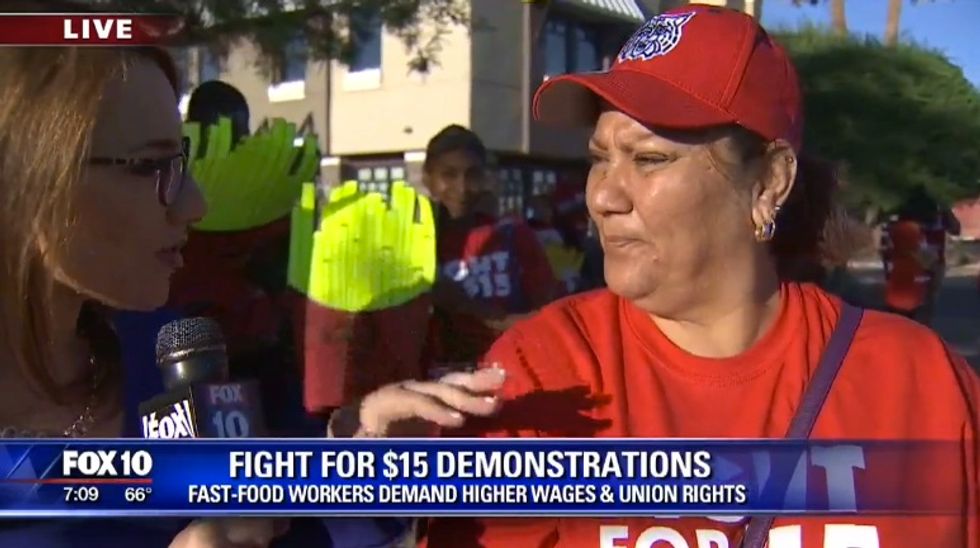 Watch How $15 Minimum Wage Protester Reacts When Reporter Follows Up With a Simple 'Small Business' Question
