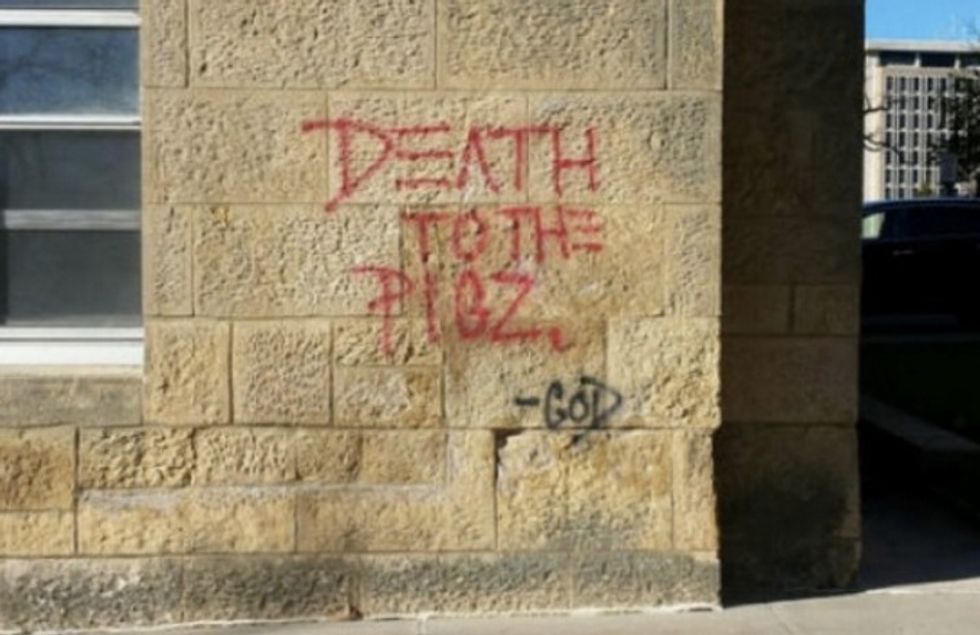 Students of Color' Suffering 'Post-Traumatic Stress' After Black Student's Arrest, Profs Reportedly Say. Here's Graffiti Cops Say He Spray-Painted.