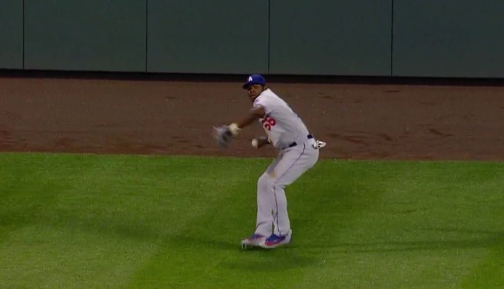 My Goodness!': Yasiel Puig Fires Off Insane 300-Foot Throw From Wall to Nab Runner at Third Base