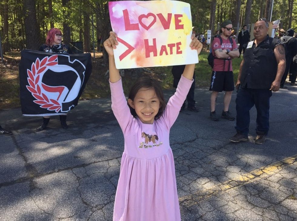 One Little Girl Offered a Different Perspective at the 'White Power' Rally Held at Confederate Landmark in Georgia