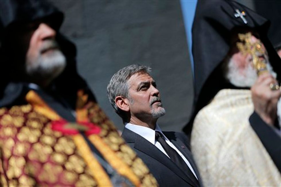 Clooney Joins Armenians to Mark Anniversary of Massacre President Obama Refuses to Call 'Genocide