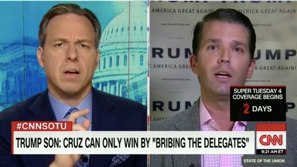 Trump's Son: Cruz Can Only Win by 'Bribing the Delegates