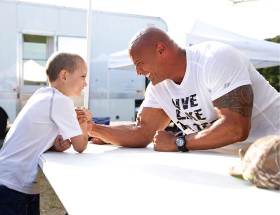 The Rock Gets Emotional Surprising 7-Year-Old 'Cancer Warrior' on Set of 'Baywatch