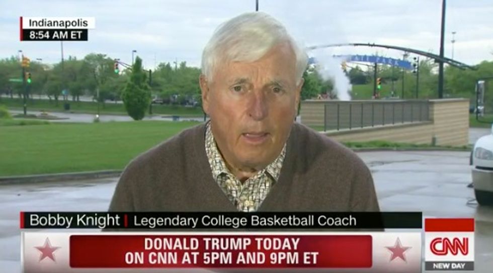 Bobby Knight's Blunt Answer When CNN Anchor Asks Him if Trump Needs to 'Heal Some of the Rifts' He's Created in GOP