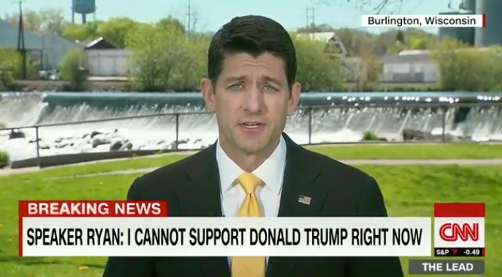 Paul Ryan: I'm 'Just Not Ready' to Support Trump, Despite Him Being Presumptive GOP Nominee
