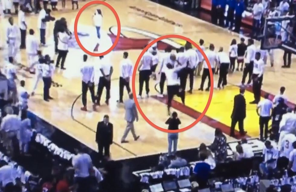 What Dwyane Wade Does on Basketball Court Instead of Standing for Start of Canadian Nat'l Anthem Sparks Outrage