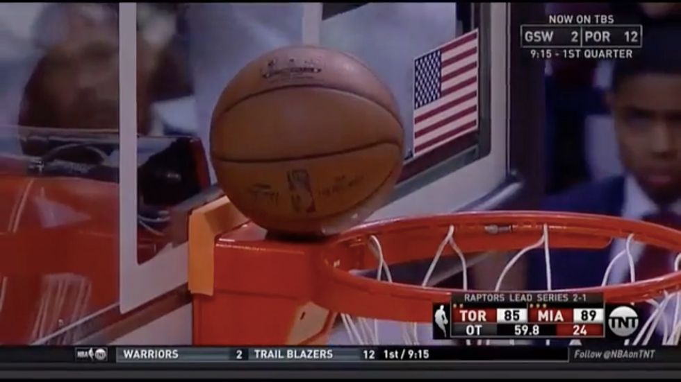 Dwyane Wade's Potentially Game Deciding Shot Got Stuck on the Back of the Rim