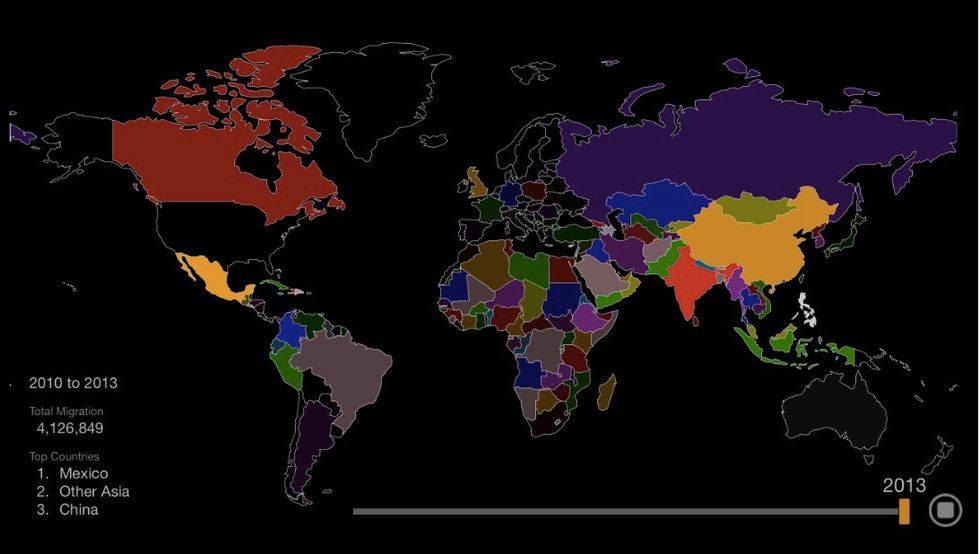Illuminating Time-Lapse Animation Shows Immigration to the United States Since 1820