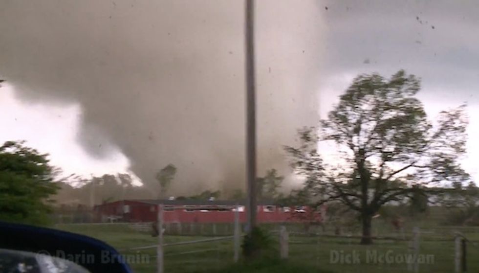 Please Don't Hit That Farm!': Storm Chaser Video Shows Tornado Destroying Buildings, Trees and Power Lines 
