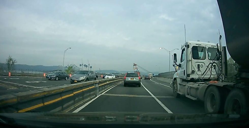 Man Was Driving on Highway When Dashcam Captured Scary Tractor-Trailer Accident: 'A Close Call