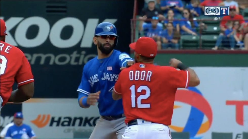Major Brawl Breaks Out After Jose Bautista Is Hit With Brutal Punch From Rougned Odor