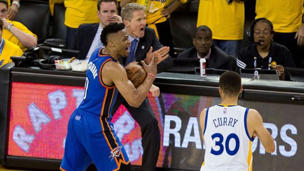 NBA Admits Refs Missed This Big Call Late in Game 1 of Warriors-Thunder Playoff Series