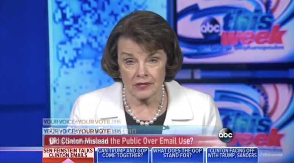 Enough is Enough': Feinstein Unequivocally Defends Clinton, Urges Media to Drop Email Controversy