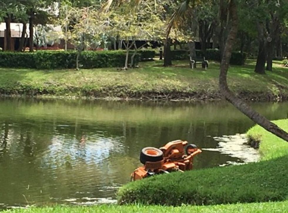 Florida Man Dies After He Was Trapped Under Lawnmower In a Pond
