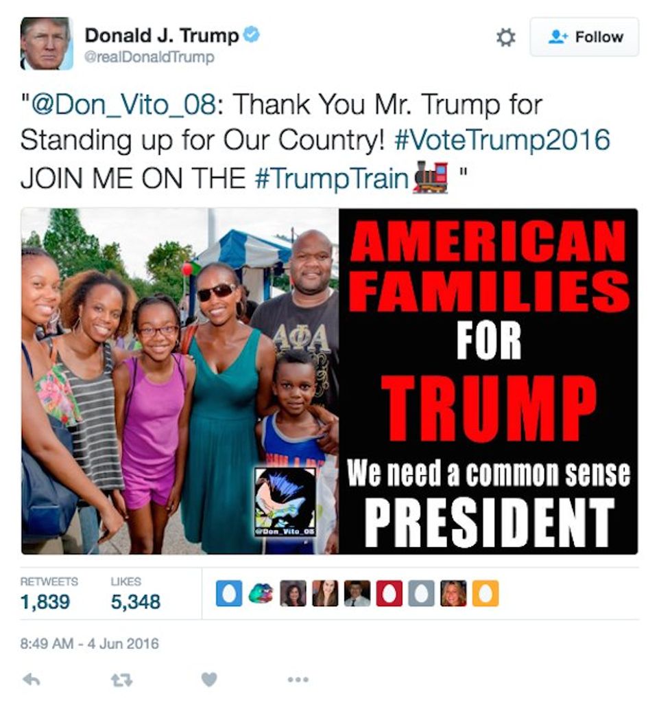 Trump Tweets Photo of Black Supporters — There's Just One Big Problem
