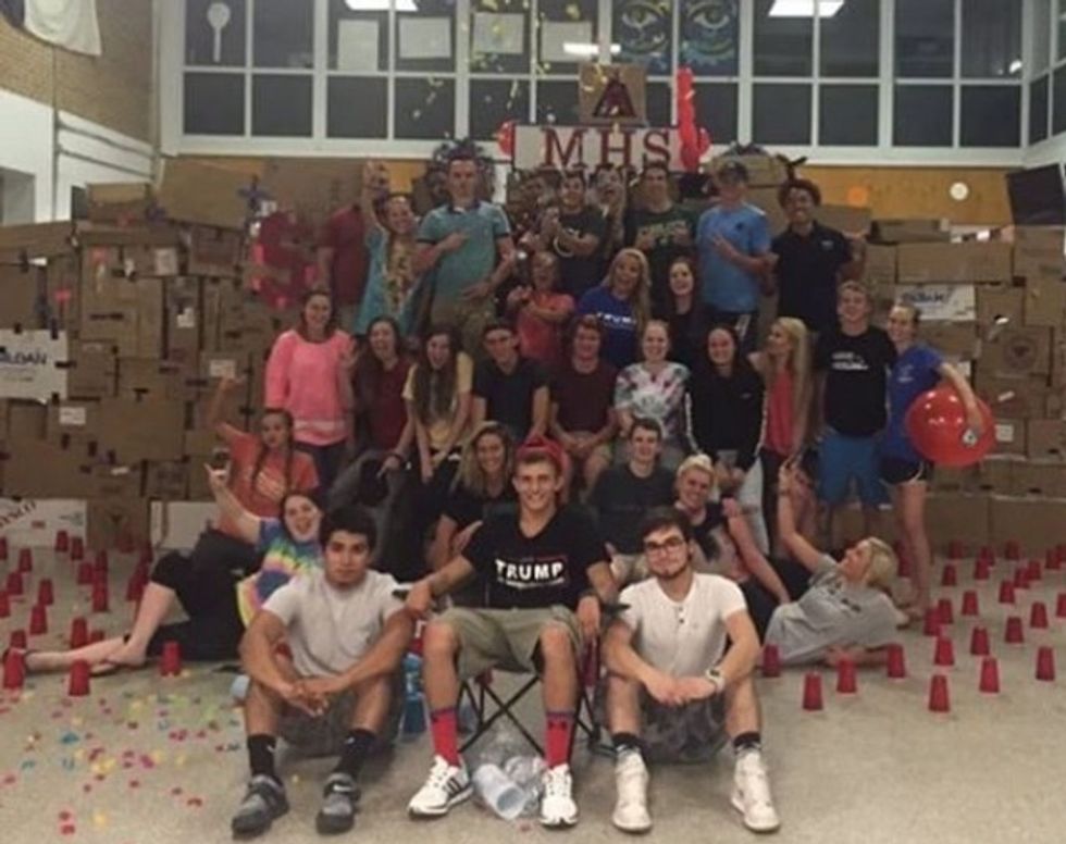Group of North Carolina High School Students Build Cardboard-Box 'Wall' for Their 'Senior Prank' — Not Everyone Appreciated the Joke