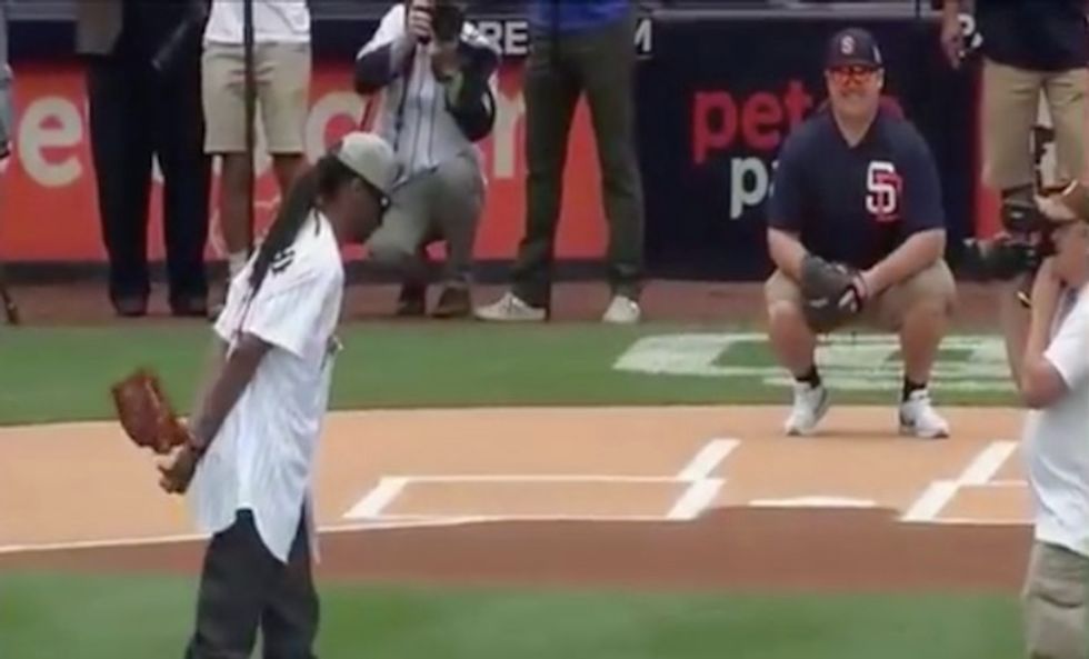 Snoop Dogg's Wild 'First Pitch' at Padres Game Sends Cameraman Scrambling