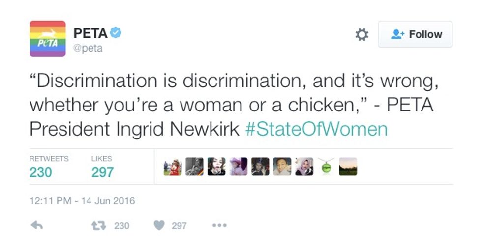 Delete Your Account': See How Twitter Reacts When PETA Seemingly Compares Women's Rights to Chickens' Rights