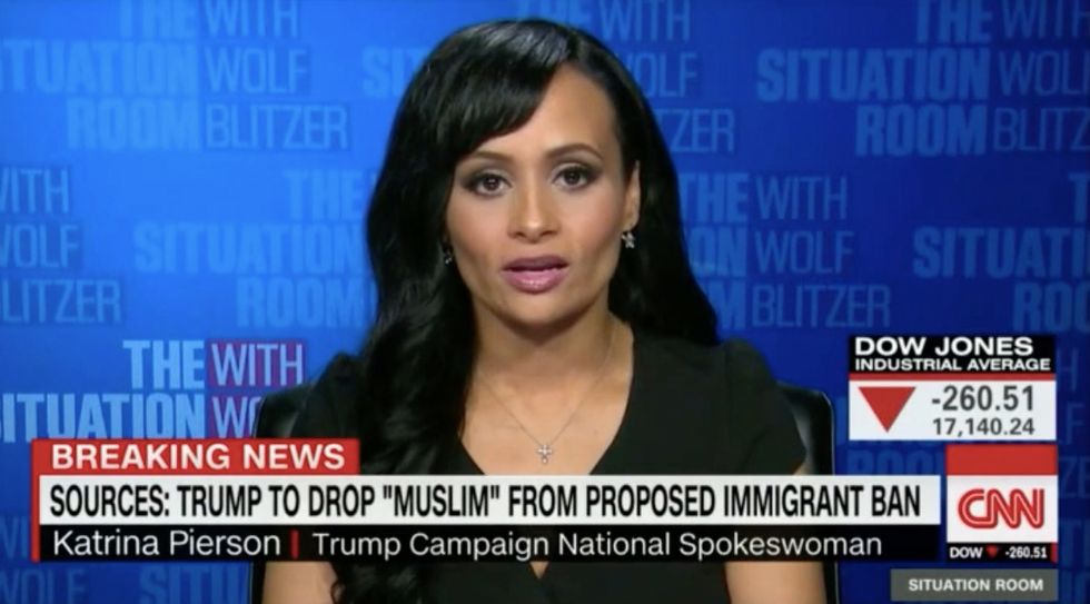 Trump Spox Katrina Pierson Denies Candidate Has Shifted on Muslim Ban