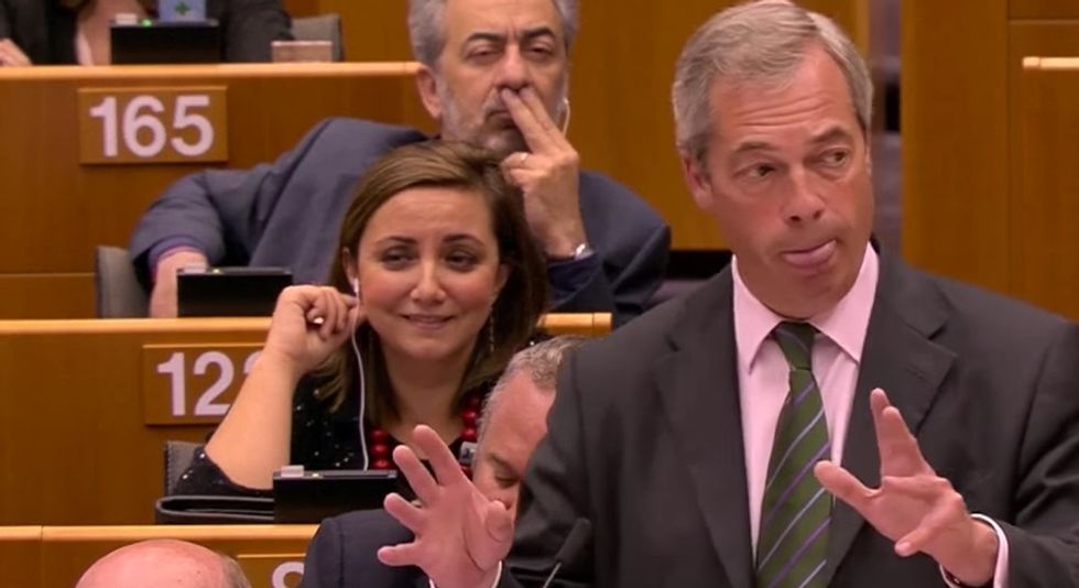 Pro-Brexit Lawmaker Nigel Farage Lets Hostile European Parliament Have It: 'You're Not Laughing Now, Are You?