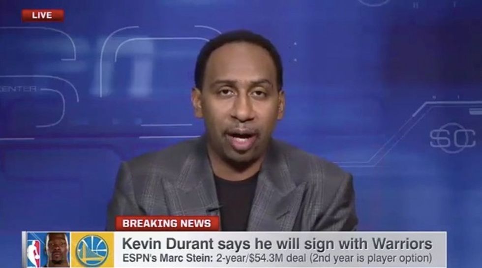 ESPN’s Stephen A. Smith Lets Loose on Kevin Durant for Joining Golden State: ‘Ran Away From the Challenge’