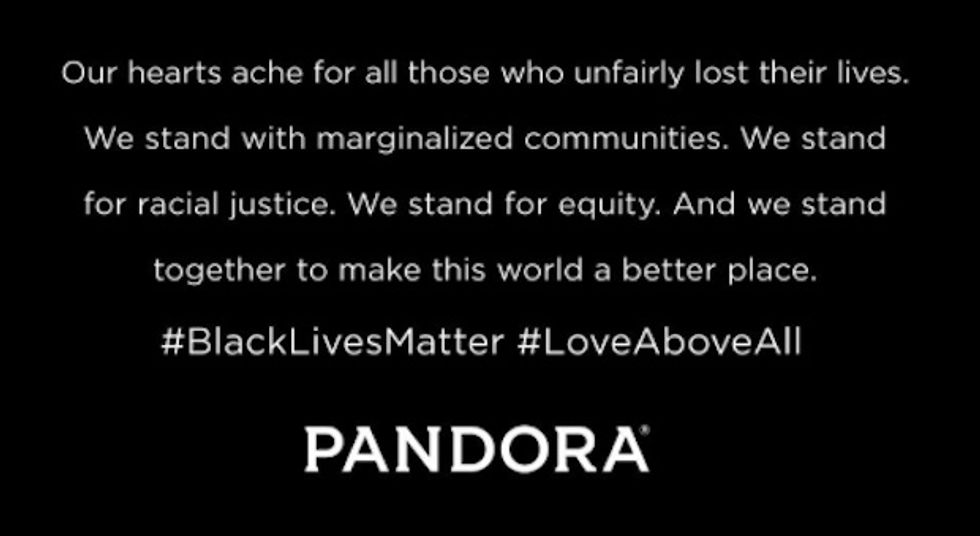 Online Music Service Pandora Faces Backlash After Supporting 'Black Lives Matter' and 'Racial Justice