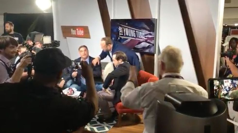 Alex Jones, Roger Stone Crash Young Turks Set During RNC — and It Almost Turns Into a Brawl