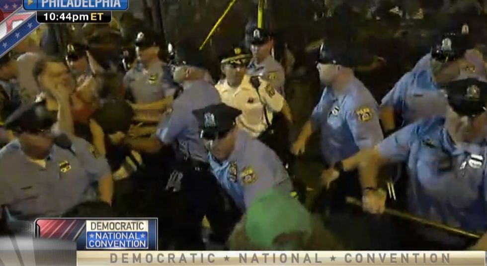 Video: DNC Protesters Break Through Fence and Violently Clash With Philadelphia Police