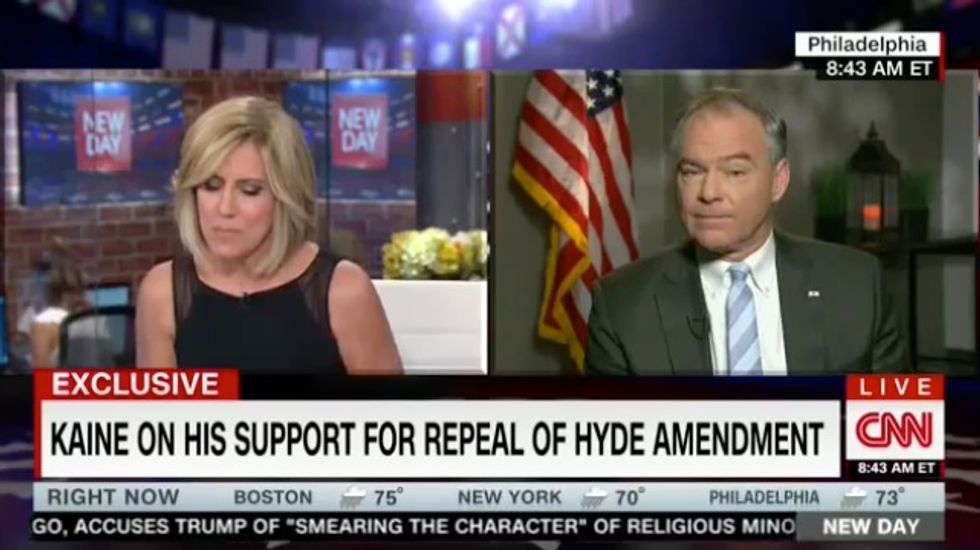 Tim Kaine Disputes Report He Changed His Position on the Hyde Amendment