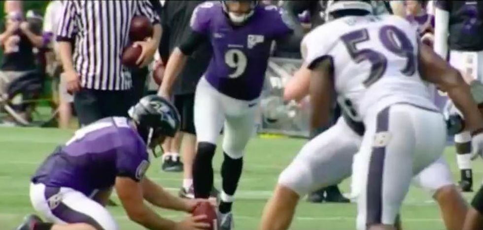Watch Baltimore Ravens Kicker Justin Tucker Nail a 69-Yard Field Goal in Practice