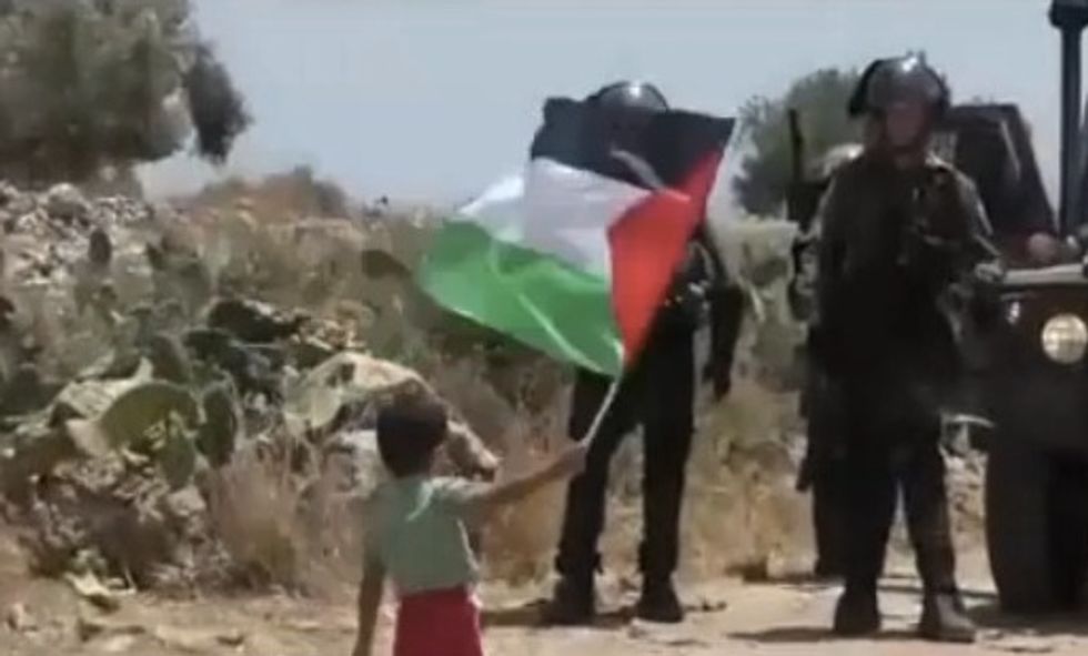Toddler Allegedly Goaded Into Walking Up to Israeli Border Police, Waving Palestinian Flag. That's the Tame Part.