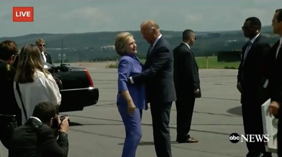 Internet Can’t Get Over Biden’s Incredibly Awkward 16-Second Hug With Clinton