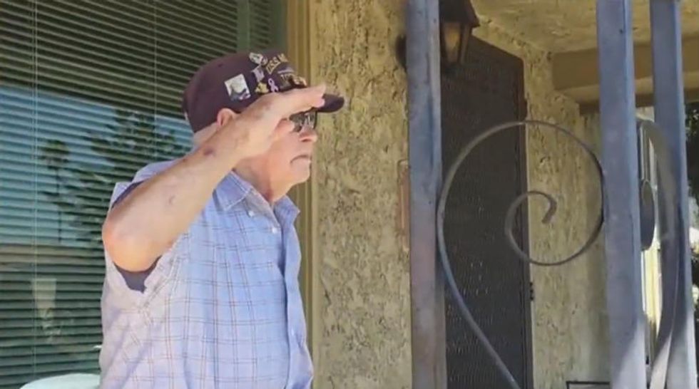 World War II Veteran Has 'One of the Best Days of His Life' When Navy Service Members Show Up Outside His Home