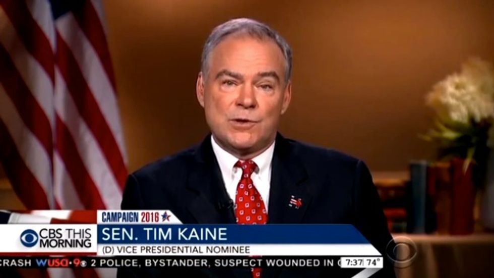 CBS Hosts Grill Kaine Over Claim That Clinton ‘Talks to the Press All the Time’