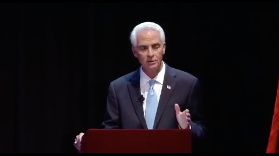 Audience immediately laughs when Democrat uses this word to describe Clinton